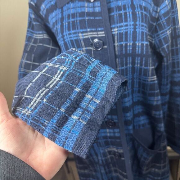 Pendleton Sketchbook Long Line Cardigan 100% Merino Wool Plaid Sweater Sz L - Picture 4 of 9